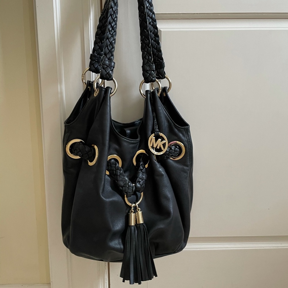 Michael Kors black leather bag